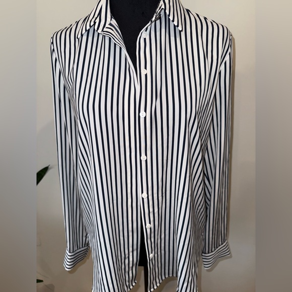 H&M Navy and White Striped Shirt - Picture 1 of 3
